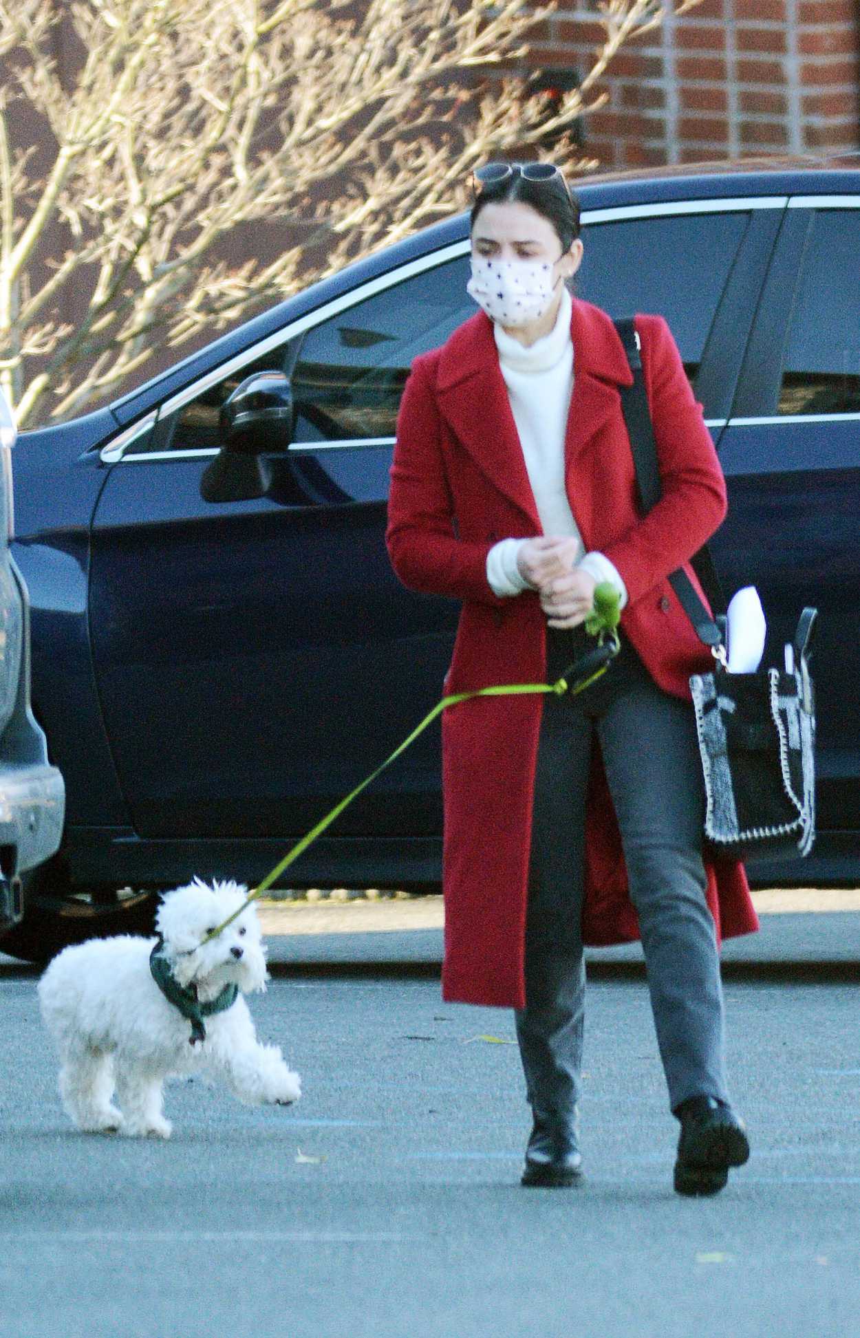 Lucy Hale in a Red Coat