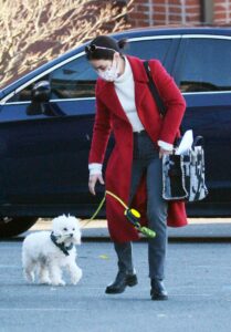 Lucy Hale in a Red Coat