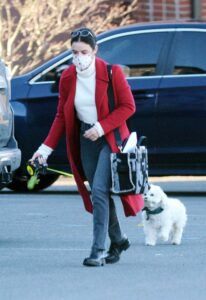 Lucy Hale in a Red Coat