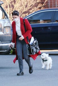 Lucy Hale in a Red Coat