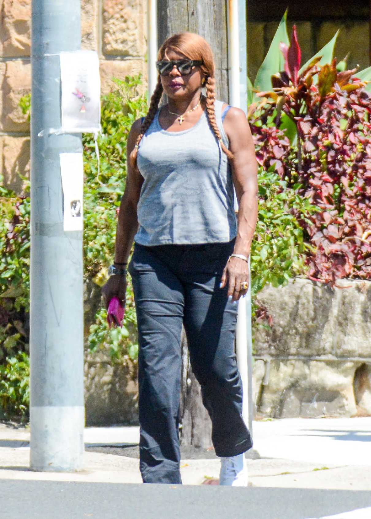 Marcia Hines in a Grey Tank Top