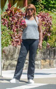 Marcia Hines in a Grey Tank Top