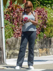 Marcia Hines in a Grey Tank Top