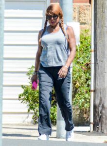 Marcia Hines in a Grey Tank Top