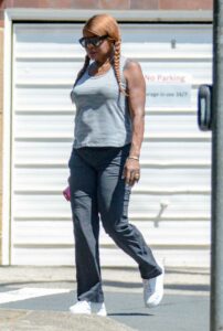 Marcia Hines in a Grey Tank Top