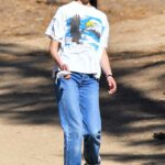 Margaret Qualley in a White Tee Was Seen Out with Shia LaBeouf in Los Feliz 12/26/2020