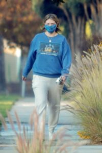 Mischa Barton in a Blue Sweatshirt