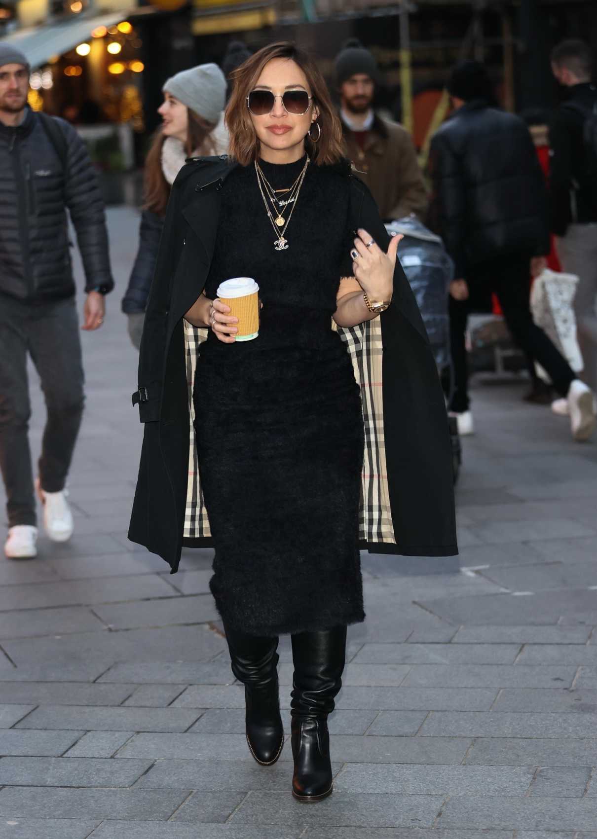 Myleene Klass in a Black Coat