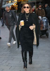 Myleene Klass in a Black Coat