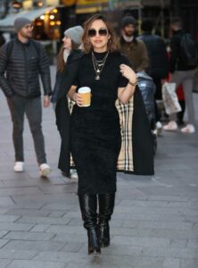 Myleene Klass in a Black Coat