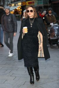 Myleene Klass in a Black Coat