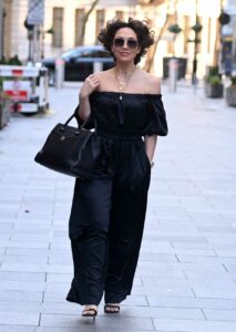 Myleene Klass in a Black Outfit