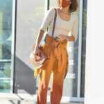 Paula Patton in a Yellow Sweatpants Stops by Erewhon in Calabasas 12/05/2020