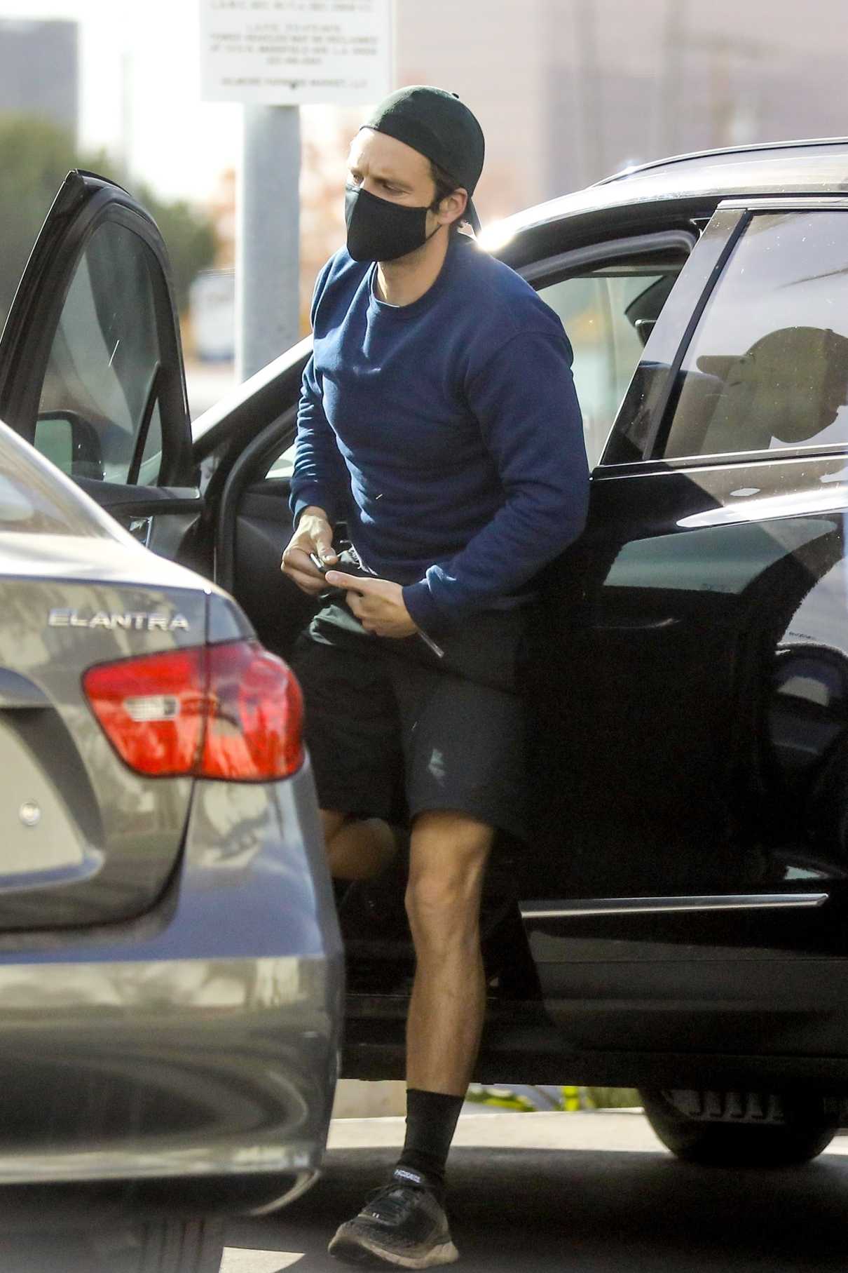 Sebastian Stan in a Black Shorts Out with Alejandra Onieva Arrives at ...