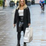 Sian Welby in a Black Coat Leaves the Global Radio Studios in London 12/01/2020