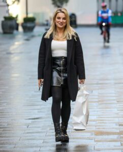 Sian Welby in a Black Coat