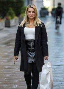 Sian Welby in a Black Coat