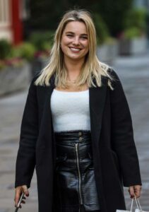 Sian Welby in a Black Coat