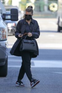 Sofia Richie in a Black Protective Mask