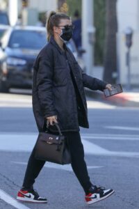 Sofia Richie in a Black Protective Mask