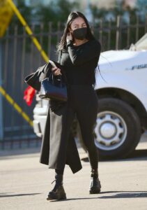 Stephanie Shepherd in a Black Outfit