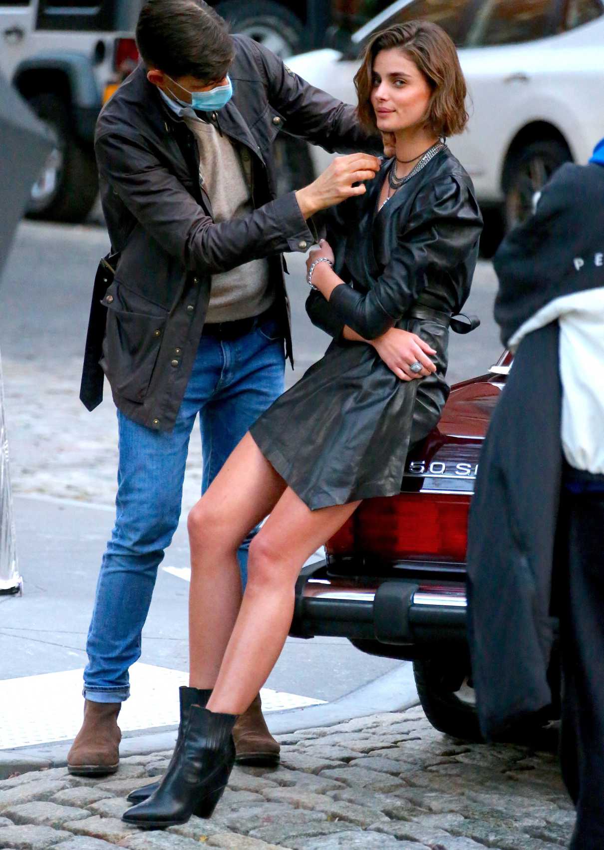 Taylor Hill in a Black Dress Does a Photoshoot for the Jewelry Brand