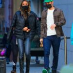 Tayshia Adams in a Black Jacket Goes Shopping in New York 12/27/2020