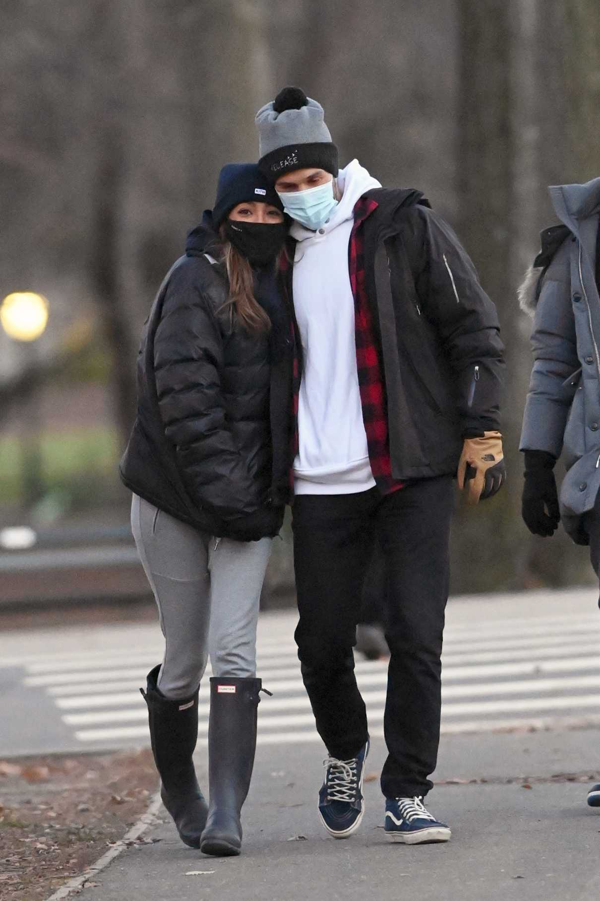 Tayshia Adams in a Black Puffer Jacket