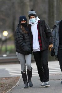 Tayshia Adams in a Black Puffer Jacket