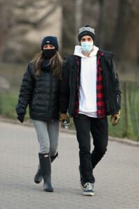 Tayshia Adams in a Black Puffer Jacket