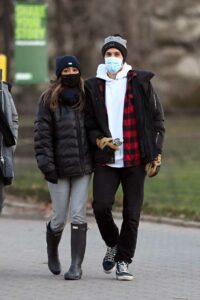 Tayshia Adams in a Black Puffer Jacket