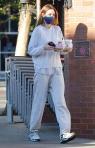 Whitney Port in a Grey Sweatsuit