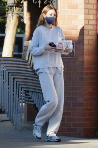 Whitney Port in a Grey Sweatsuit