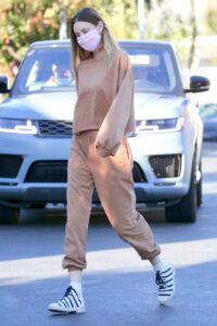 Whitney Port in a Tan Sweatsuit