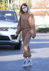 Whitney Port in a Tan Sweatsuit