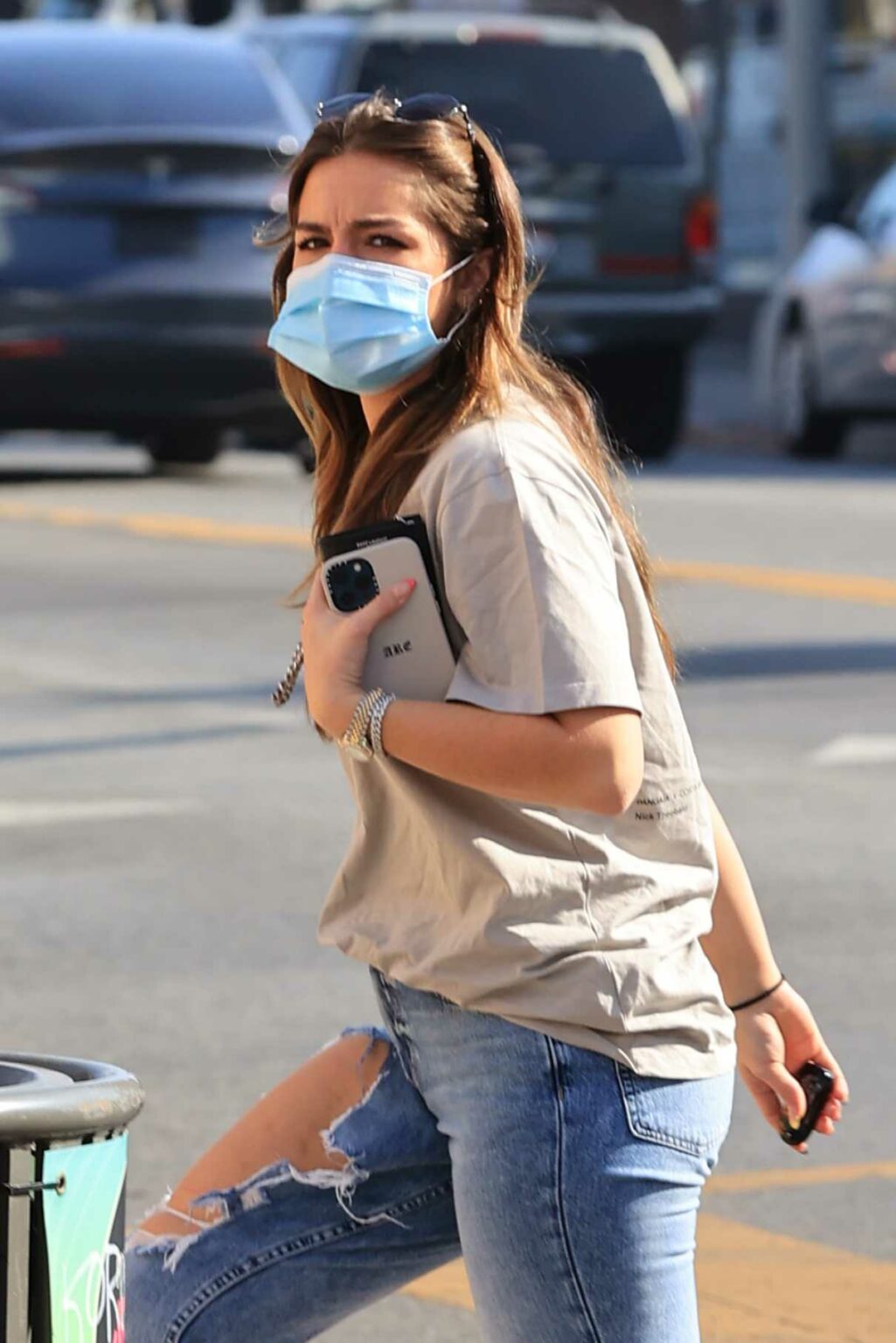 Addison Rae in a Blue Ripped Jeans Goes Shopping in West Hollywood 01