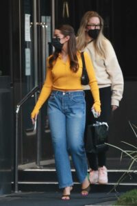 Addison Rae in a Yellow Blouse