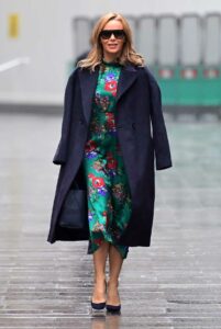 Amanda Holden in a Green Floral Dress