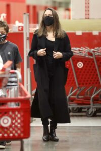 Angelina Jolie in a Black Coat