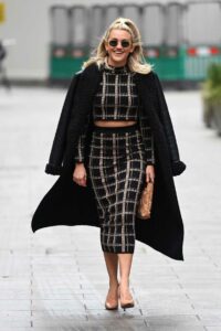 Ashley Roberts in a Black Coat