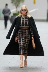 Ashley Roberts in a Black Coat