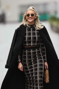 Ashley Roberts in a Black Coat