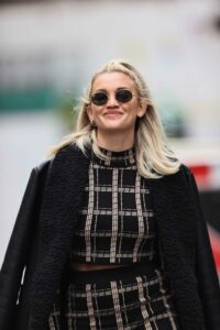 Ashley Roberts in a Black Coat