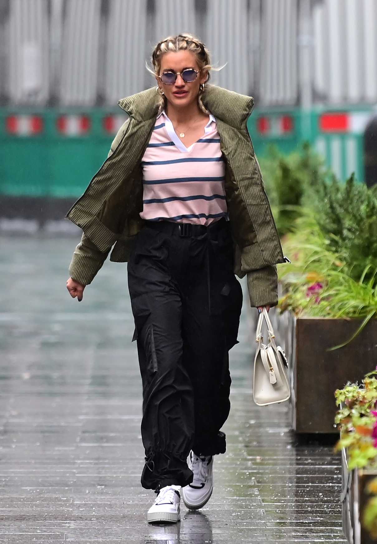 Ashley Roberts in an Olive Jacket