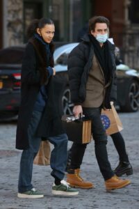 Binx Walton in a Black Coat