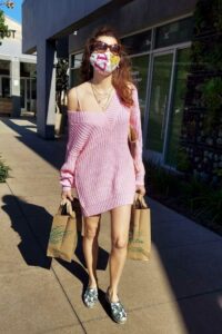 Blanca Blanco in a Pink Sweater