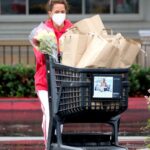 Brooke Burke in a Red Hoodie Goes on a Grocery Run Under the Rain in Malibu 01/30/2021