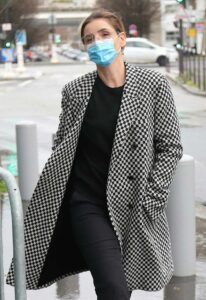 Clotilde Courau in a Checked Coat