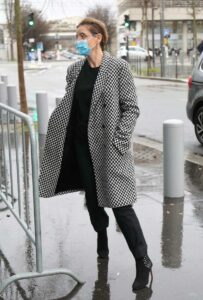 Clotilde Courau in a Checked Coat