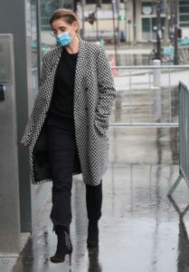 Clotilde Courau in a Checked Coat